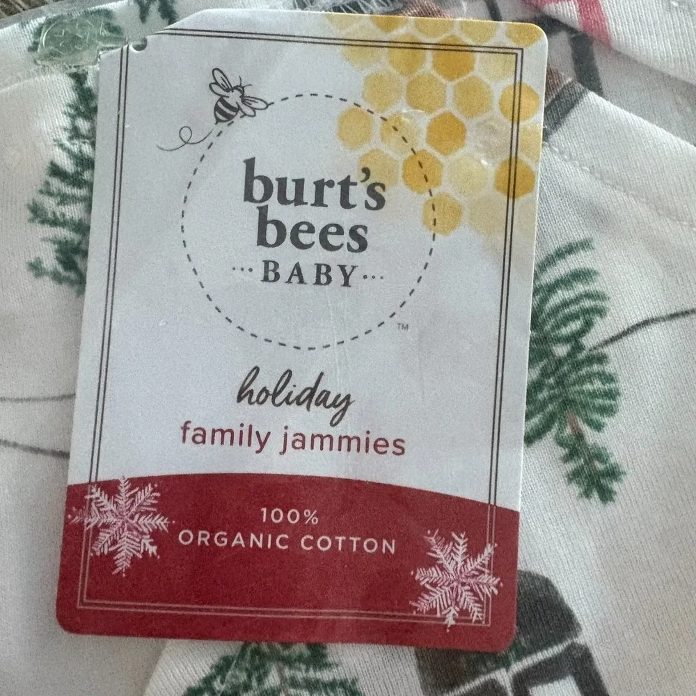 NWT Burt's Bees Organic Cotton Winter Ski Holiday PET BANDANA Matching Jammies